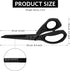 Black Titanium Fabric Scissors, Dressmaking Scissors with Heavy Duty Multi-Purpose Titanium Coated Blades and Comfortable Soft Grip Handles, Black...