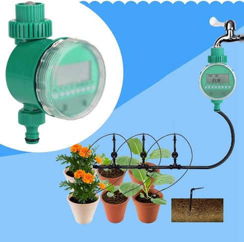 Intelligent Irrigation Timer, Automatic Electric Digital Garden Irrigation Timer Intelligent Flowers Watering Controller Home Timer Automatic Irri...