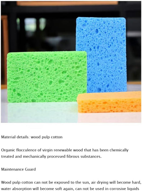 Cellulose Sponges,Heavy Duty Scrub Kitchen Sponge,Compressed Cellulose Sponges for Kitchen,Clean Tough Messes Without Scratching Sponges Kitchen(1...