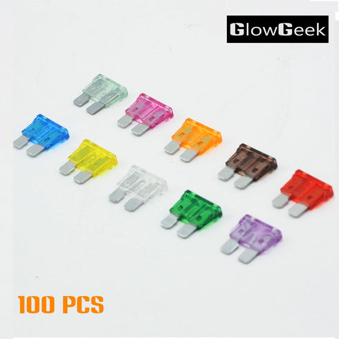 100pcs Assorted Auto Car Truck Standard Blade Fuse Assortment 2A 3A 5A 7.5 A 10A 15A 20A 25A 30A 35A Car Boat Truck SUV Automotive Replacement Fus...