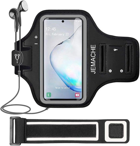 Galaxy Note 10+, 9, 8 Armband, JEMACHE Gym Run Workout Water Resistant Arm Band Case for Samsung Galaxy Note 8/9/10 Plus with Key Holder (Black)...