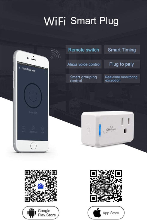 Smart Plugs That Work with Alexa Google Home SmartThings Jinvoo 15A WiFi Outlet No Hub Needed, 2.4G WiFi Only 2 Pack......