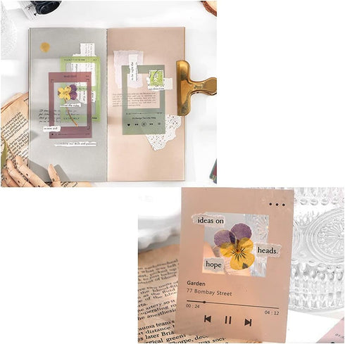 60Pcs Scrapbook Sticker Photo Frame PET Decorative Decal Stickers Paper for DIY Scrapbooking Planner Journal Notebook Photo Album Art Hand Craft B...
