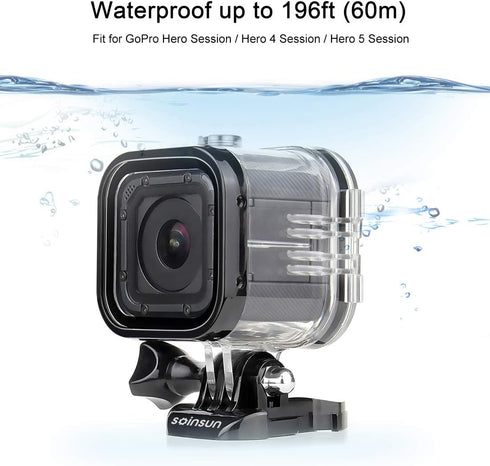 60m Waterproof Dive Housing Case with Bracket Accessories for GoPro Hero 5 Session Hero 4 Session Hero Session Cameras...