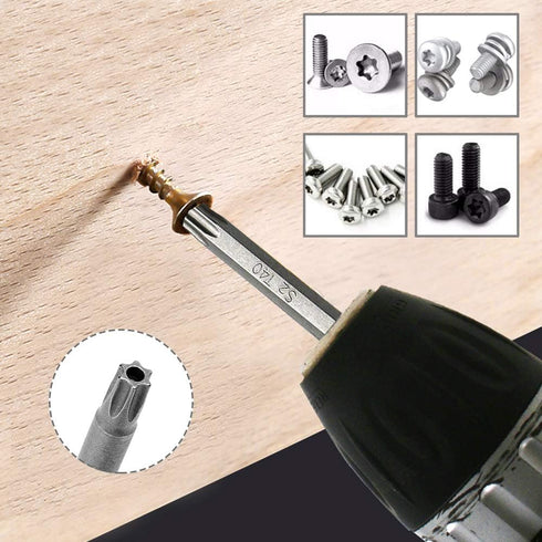 Mesee 8Pcs Magnetic Torx Head Screwdriver Bits with 1/4 Inch Shank, T8-T40 S2 Steel Star Torx Screwdriver Bit Set for Woodworking Home Repairing T...