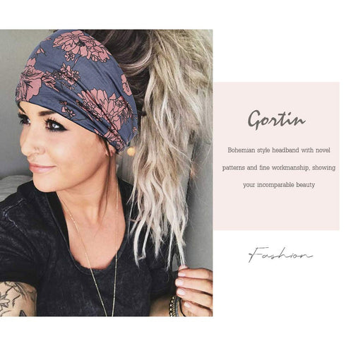 GORTIN Boho Leopard Knoted Turban Headband Stretch Twist Head Wraps Stripe Cloth Head Bands for Women and Girls 3 Pcs (Casual)...