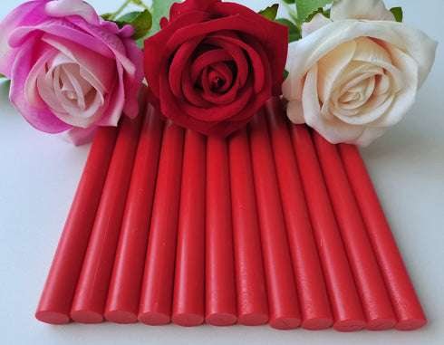 12 Pieces Glue Gun Sealing Wax Sticks for Wax Seal Stamp, PORXFLY Seal Wax Sticks Great for Cards Envelopes, Gift Wrapping,Wedding Invitations (Re...