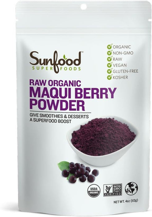 Sunfood Superfoods Raw Organic Maqui Berry Powder - Maqui Powder Organic, Maqui Berry Extract, Powder Berry Supplement, Freeze Dried, Perfect for ...