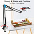 Cell Phone Holder,Overhead Video Phone Mount,Articulating Arm Webcam Stand Lazy Desk Arm,Desktop Suspension Scissor Accessory for Live Streaming,V...