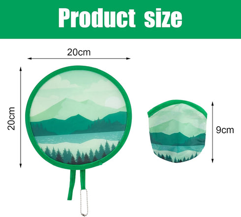 4 Styles Landscape Round Foldable Hand Fan Japanese Foldable Fan Style Handheld Foldable Compact Cooling Fans,Round Folding Fan for Outdoor Games,...