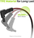 AUVON 2 x TENS Unit Electrode Lead Wires, Premium Lead Wires with Soft TPE Material for 40,000+ Bends, Universal and Compatible with Most TENS Uni...