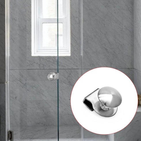 2 Pcs Stainless Steel Glass Door Clip Pulls for 5-8mm Glass, Glass Door Handle Clamps for Glass Cabinet Display Showcase, No Need to Drill...
