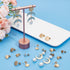 1 Box 36Pcs 3 Size Round Earring Posts Stainless Steel Stud Earring Findings with Loop Gold Hypoallergenic Blank with Butterfly Ear Back Flat Pad ...