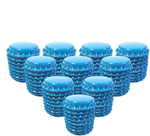 RUTICH 100 PCS Crown Bottle CaPs Decorative Bottle Cap Both Sideds Printed for Hair Bows, DIY Pendants or Craft ScraPbooks Light Blue…...