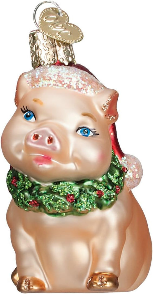 Old World Christmas Glass Blown Ornaments for Christmas Tree Holly Pig...
