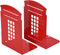 MerryNine 2pcs Book Ends, Metal Bookends for Shelves, Telephone Booth Decorative Bookends, Non Skid Heavy Bookends, Book, Magazine or CD Organizer...