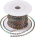 16.4 Feets 304 Stainless Steel Cable Chains Colorful Unwelded Twisted Cable Necklace Chain Link with Spool 4x3x0.7mm for DIY Bracelet Necklace Jew...