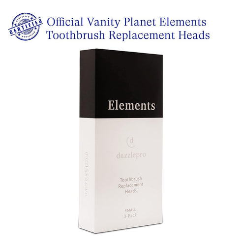 Elements Toothbrush Heads - Compatible with Elements Sonic Toothbrush, Small, Firm Bristles, Small (Pack of 3)...