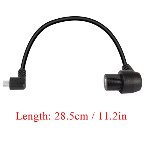 QIANRENON 90° Micro USB Panel Flush Mount Waterproof Extension Cable Micro USB 5 Pin Right Angle Male to Female Connector for Fixied on Dashboard ...
