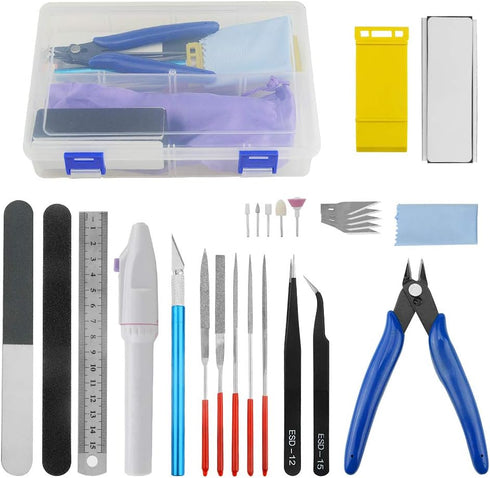 WMYCONGCONG 26 PCS Gundam Model Basic Tools Set Hobby Building Tools Kit with a Plastic Case for Professional Gundam Model Building, Repairing and...