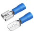 200 Pcs Female and Male Quick disconnects Vinyl Insulated Spade Wire Connectors, Blue Electrical Crimp Terminal 16-14 AWG (6.3mm)...