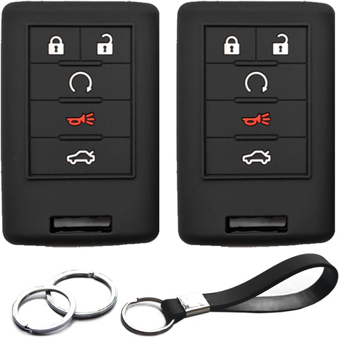 2pcs Compatible with Cadillac ATS CTS DTS XTS SRX STS Escalade ESV Chevrolet Corvette Impala Monte Carlo Buick Lucerne OUC6000066 Silicone Key Fob...