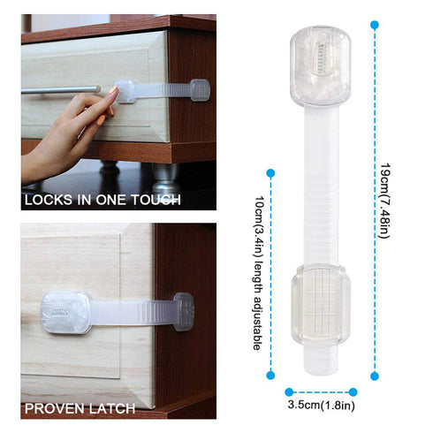 Baby Safety Locks - Maveek 8 Pack Child Proofing Lock For Drawers Doors Cupboard Dresser Door Closet Toilet Seat Oven Refrigerator, Adjustable Tra...