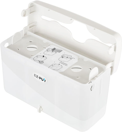 EZbrnd Countertop SLIMFOLD Hand Towel Dispenser for Kitchen/Bathroom/Office/RV/Airbnb, Guest Towel Holder, White...