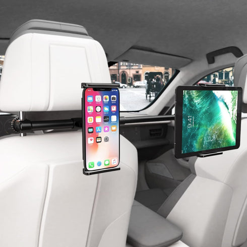 Headrest Tablet Holder with Dual Adjustable Positions,360° Rotation headrest Tablet Holder, Universal ipad Holder for car Backseat for 4" to 11" i...