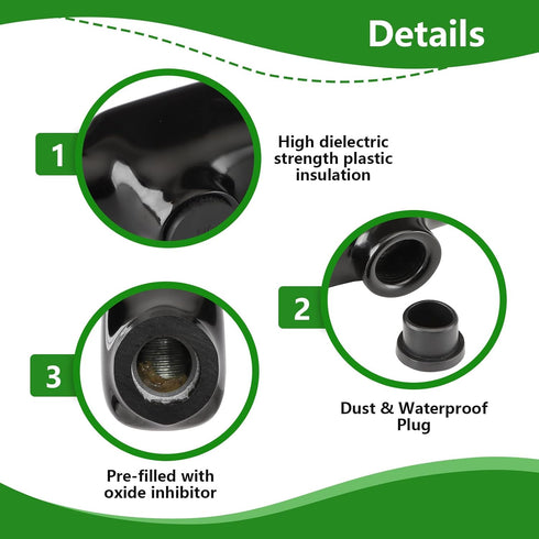 Insulated Inline Splice Connector Allen Hex Electric Connector and Cable Connector CU9AL Dual Rated for Copper and Aluminum Wire Black (3/0 AWG)...