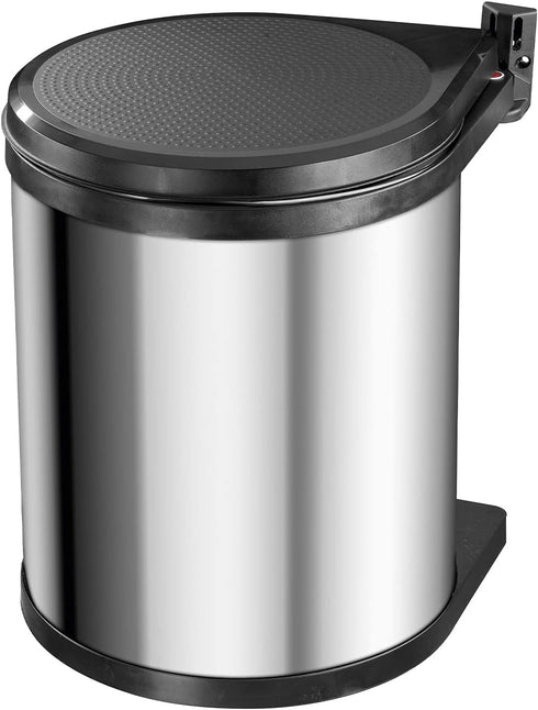 Hailo Compact-Box M Trash Can, 4 Gallon, Lid-Lift, Small Kitchen Bin, Stainless Steel...