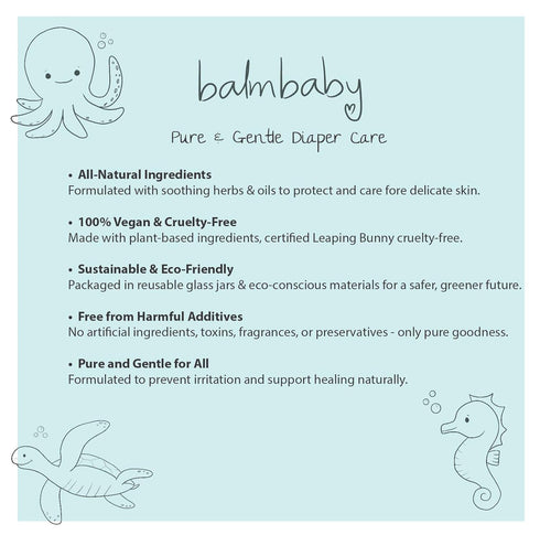 Balm Baby Diaper Balm Stick – Natural Diaper Rash Cream & Multipurpose Baby Skin Ointment with Organic Calendula - Vegan - Soothing, Healing, Mois...