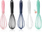 NCAM 5 Pcs Silicone Whisk for Cooking - Mini Whisk Stainless Steel Dough Whisk, Non Stick Hand Tiny Balloon Wire Whisk, Milk egg Frother for Blend...