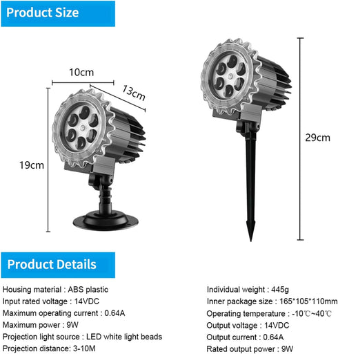 Christmas Snowflake Lights,Upgraded 9W High Brightness Led Snowflake Projector Lights Outdoor,Waterproof Snowfall Projector Lights for Xmas,Party,...