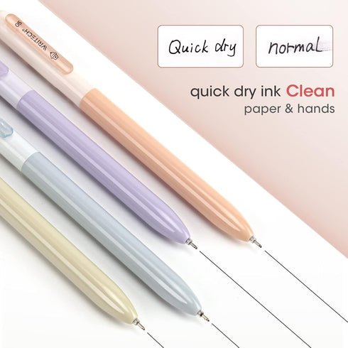 WRITECH Gel Pens Fine Point:0.5mm Silent Retractable Extra Fine Needle Point Smooth Writing Pen Set No Smear Smudge Black Large Ink Click Pen Non ...