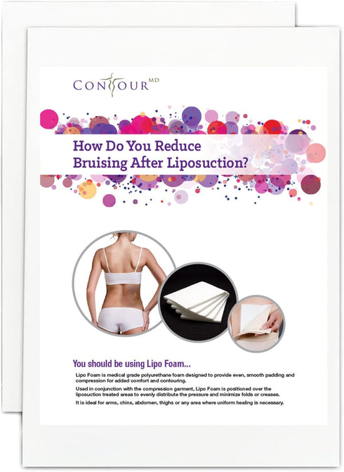 ContourMD Medical Grade Post Lipo Foam Compression Sheets – Post Surgery Compression Garment after Liposuction, Tummy Tuck, AB Flattening, BBL, & ...