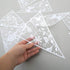 Cheerland 4 Pcs White Floral Lace Pennant Banner Triangle Bunting Garland Wedding Decoration Bridal Shower Decorations Anniversary Baby Baptisim D...