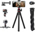 Flexible Phone Tripod for GoPro, Mini Camera Stand with Remote, 1/4'' Screw with Phone Holder&Cold Shoe, Tripod Holder for iPhone Samsung Canon Ni...