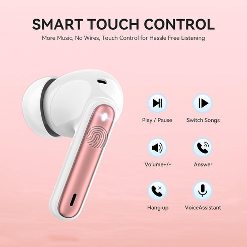 Wireless Earbuds, Bluetooth 5.3 Headphones 40Hrs Playtime Deep Bass Stereo, LED Power Display, Call Noise Canceling Headphones with Mic, IP7 Water...