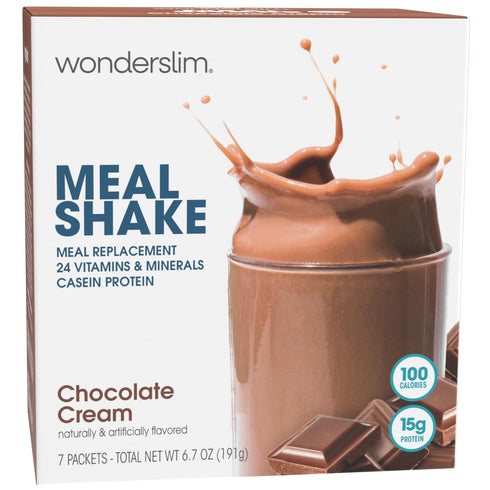 WonderSlim Meal Replacement Shake, Chocolate Cream, 15g Protein, 24 Vitamins & Minerals, Gluten Free (7ct)...