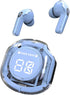 Crystal Earbuds (Baby Blue) - Dive into a World of Color and Sound with Chic Pastel Hues & Transparent LED Display Case - Premium Wireless Audio E...