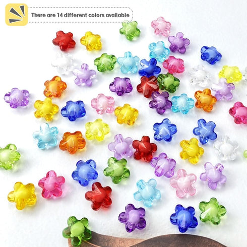 200 Pieces 12mm Acrylic Flower Beads Mix Candy Colors Smooth Spacer Beads Flower Shape Beads for DIY Craft Jewelry Making Bracelets Necklaces Earr...