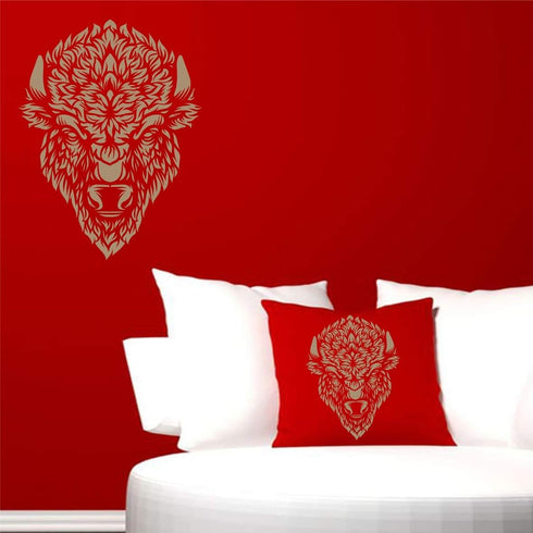 Bison Head Stencil, 8.5 x 11 inch (M) - Classic American Buffalo Bison Head Stencils Template for Painting...