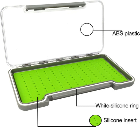 Aventik Fly Fishing Boxes Silicone Super Slim Fishing Storage Fishing Tackle Case Waterproof Best Pocket Sizes 7.36"X4.02"X0.63"/5.39"X3.74" X0.63...
