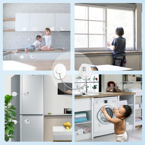 Refrigerator Lock Combination AOSITE Fridge Locks for Adults Mini Fridge Locks for Kids Refrigerator Adhesive (White 4 Pack)...