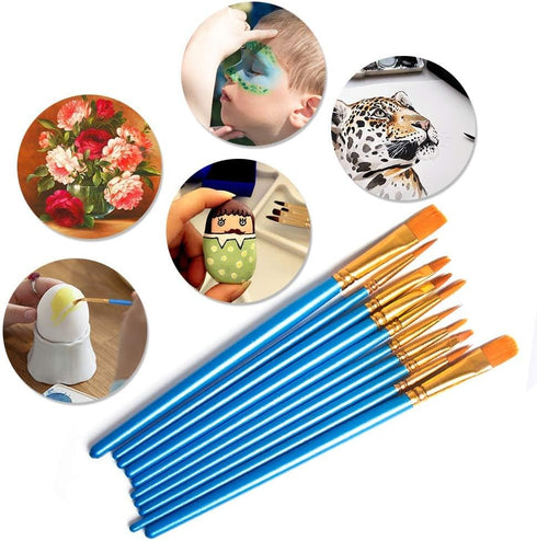 Acrylic Paint Brush Set,9 Packs / 90 pcs Nylon Hair Brushes for All Purpose Oil Watercolor Painting?Miniature Detail Painting Artist Professional ...