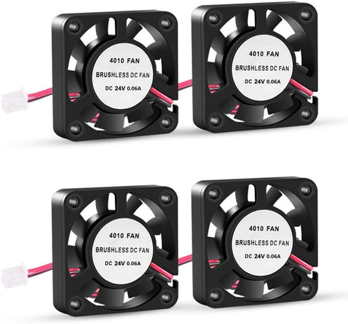 3D Printer Cooling Fan, 40mm x 40mm x 10mm Blower Cooling Fan with 2 Pin Terminal for Hotend Extruder Heatsinks Makerbot MK7 MK8 CPU Chip (24V 0.0...