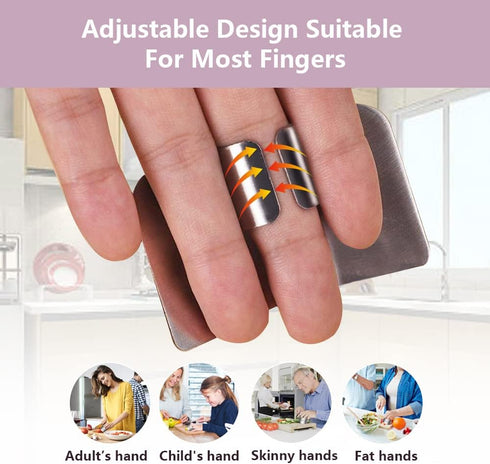 Finger Guards for Cutting, 4 Pcs Stainless Steel Finger Protector for Cutting Food, Knife Guard, Chopping Protector for Dicing and Slicing in Kitc...