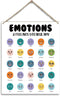Mental Health Wood Sign Psychology Gift, Wall Hanging Sign with Twine, Emotions & Feelings Vocabulary - Shelf Wood Art Sign, Counseling Room Thera...