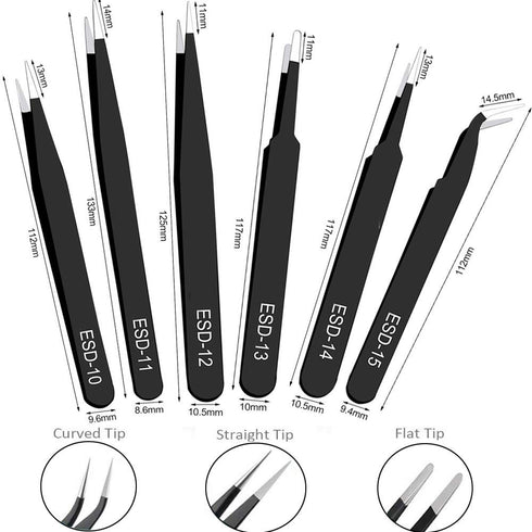 QISF 560Pcs Breadboard Jumper Wires Assorted Kit, Preformed Breadboard U-Shape Jumper Wires 14 Assorted Length + 6PCS Staniless Steel ESD Anti-Sta...